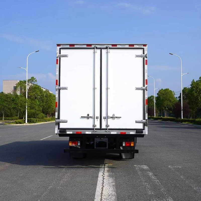 Isuzu ELF 8 Ton Reefer Box Truck Back View