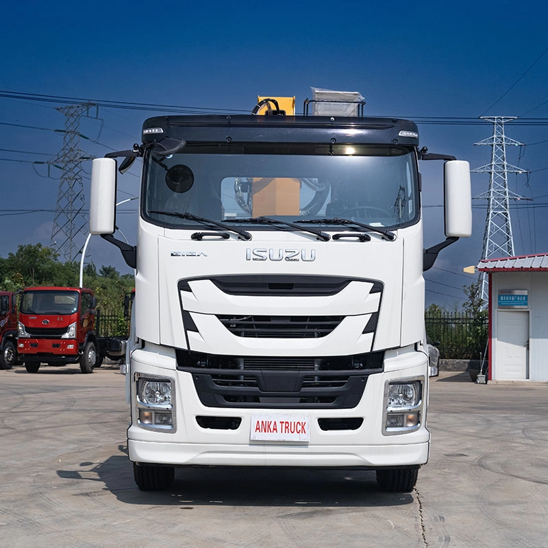 Isuzu 10 Ton Boom Crane Truck Front View