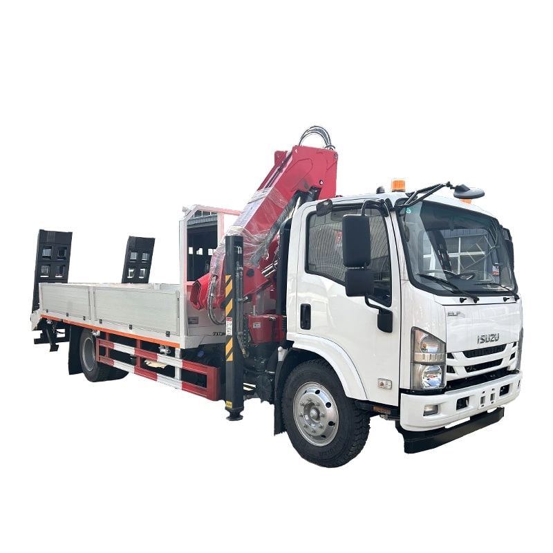 Isuzu Folidng Crane Truck Side View