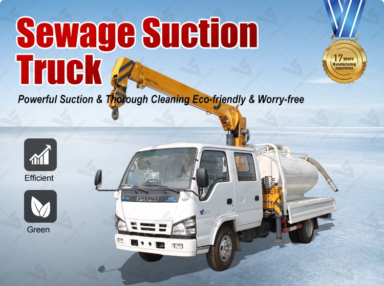 ISUZU 5000L Septic Truck with Crane for Utilities