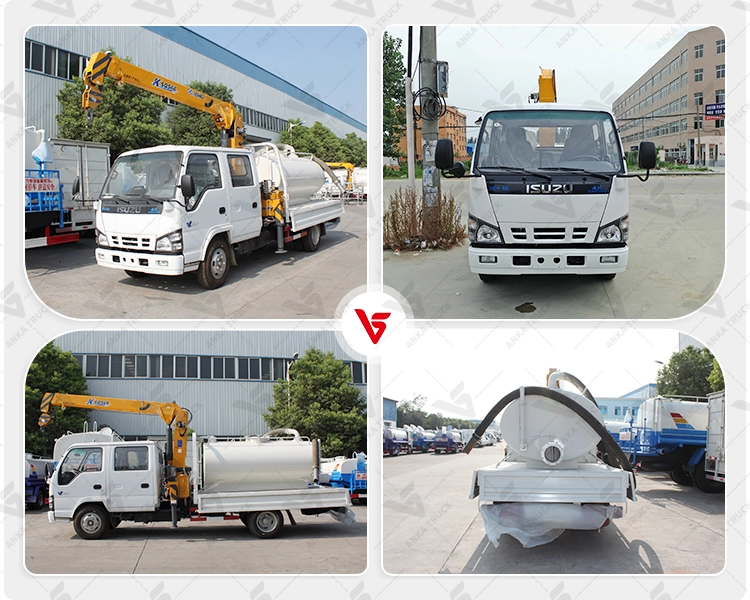 ISUZU 5000L Septic Truck with Crane for Utilities