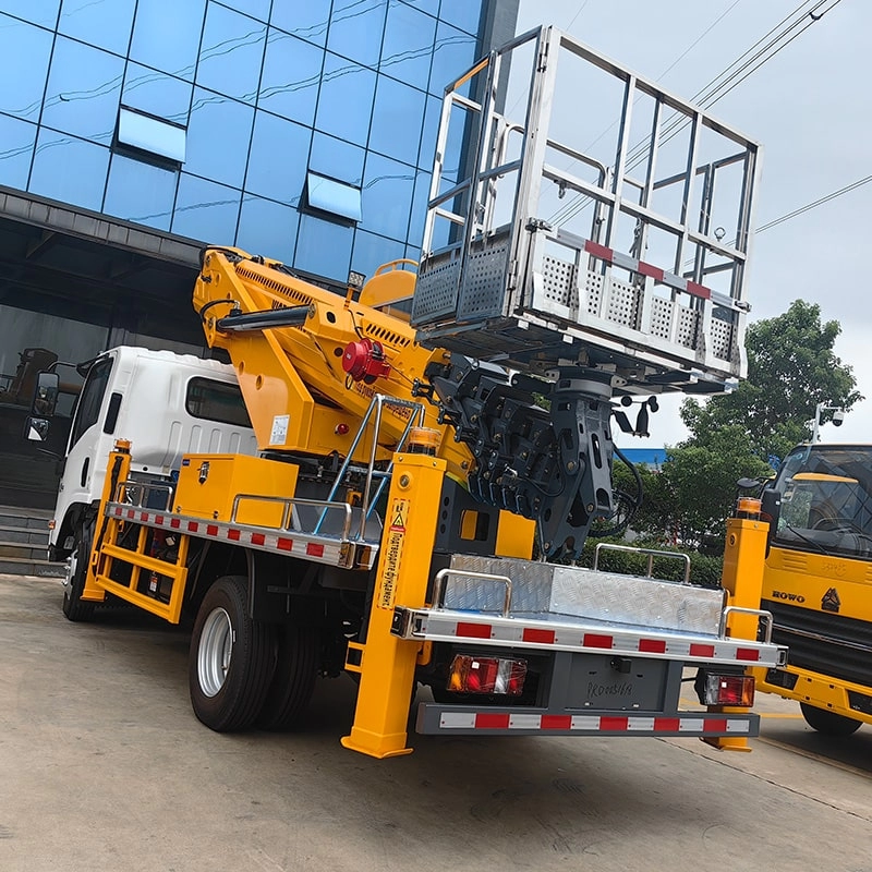 Isuzu Telescopic Aerial Work Truck Back View