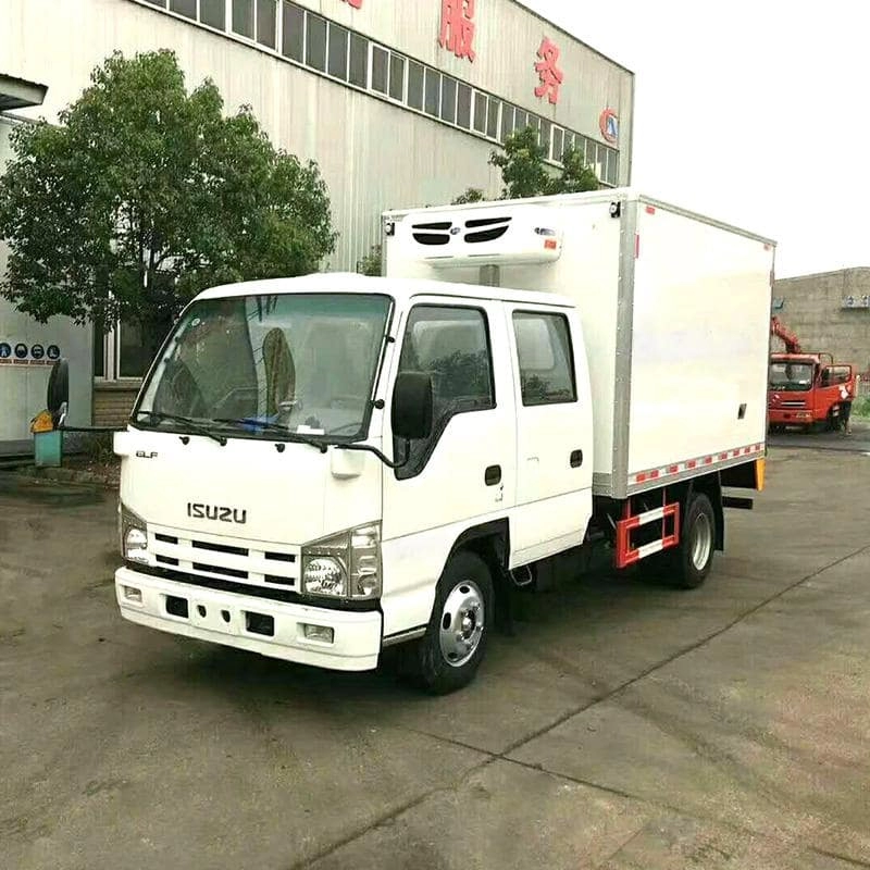 Isuzu Fish Transport Freezer Box Truck Front Side View