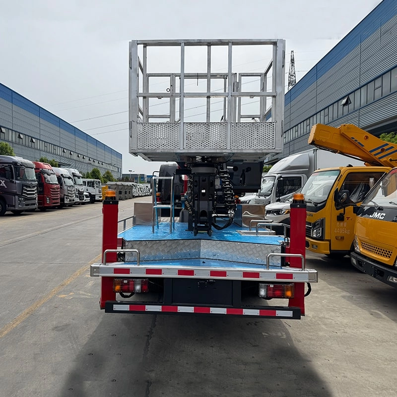 Isuzu Aerial Working Platform Truck Back View