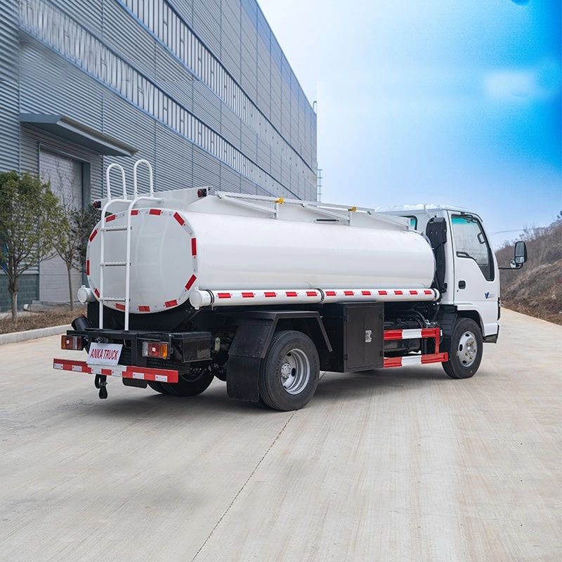 Isuzu Fuel Delivery Tank Truck Back Side View