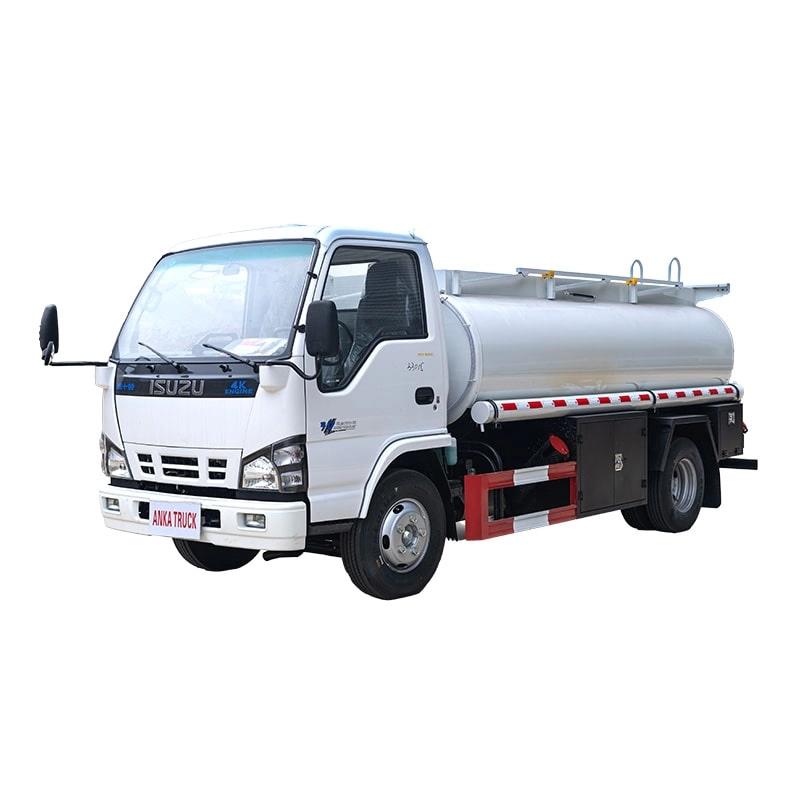 Isuzu Oil Transport Tank Truck Front Side View