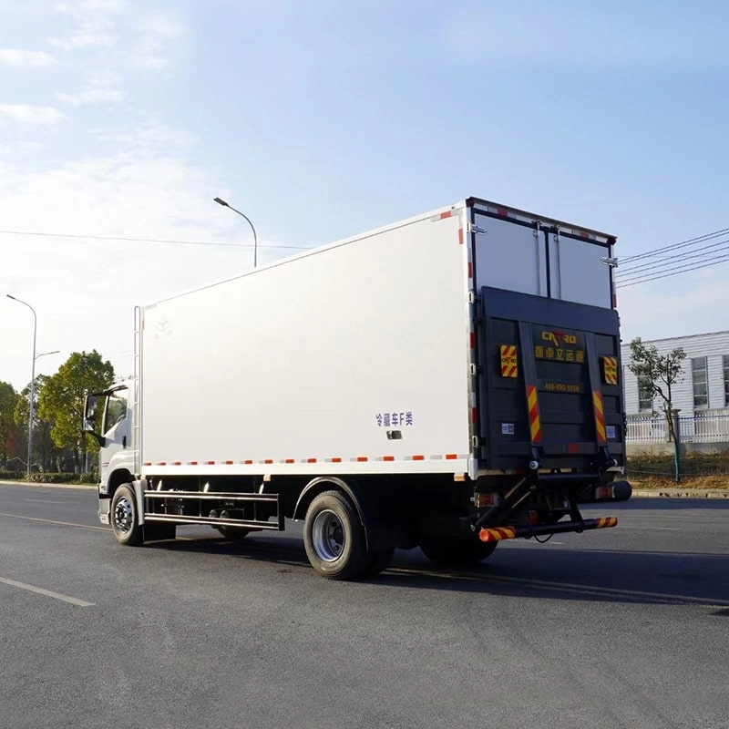 Isuzu Freezer Box Truck Back Side View