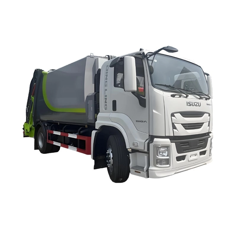 Isuzu Garbage Collection Truck Front Side View