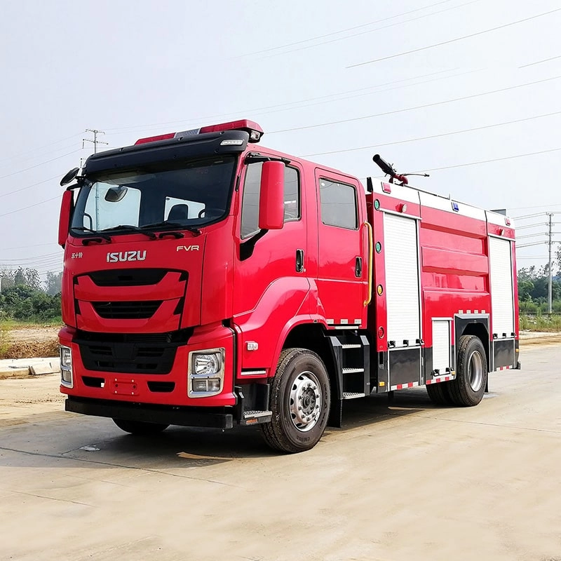 Isuzu FVR Water Foam Fire Rescue Truck Front Side View