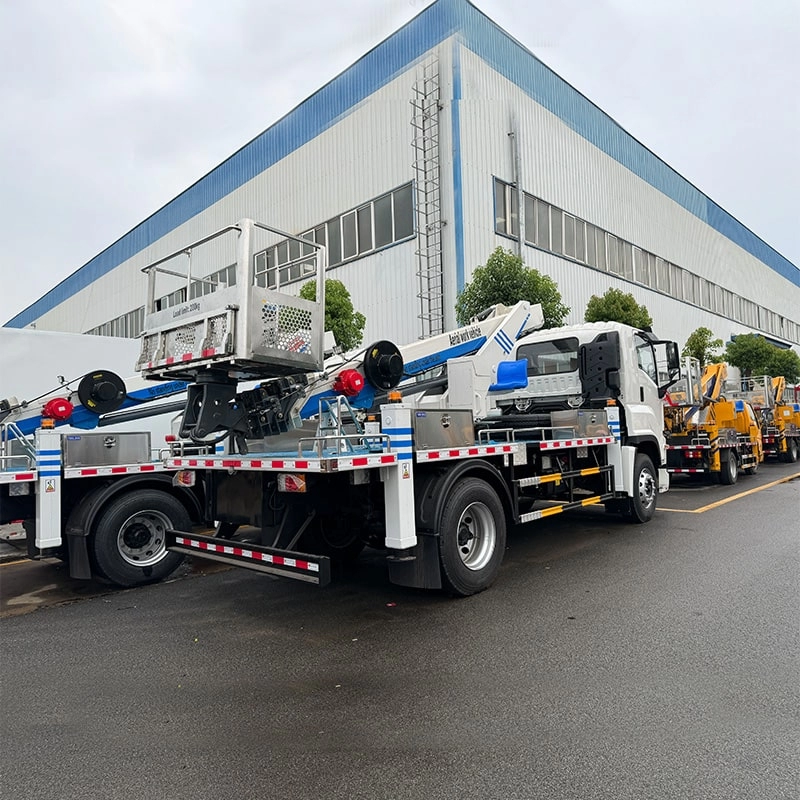 Isuzu 45m Manlift Bucket Truck Back View