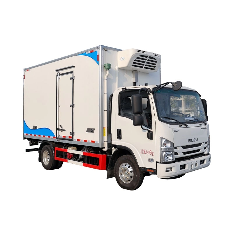 Isuzu Live Fish Transport Refrigerated Truck Front Side View