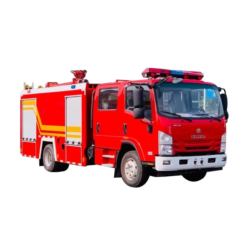 Isuzu Doble Cabin Fire Fighting Truck Front View