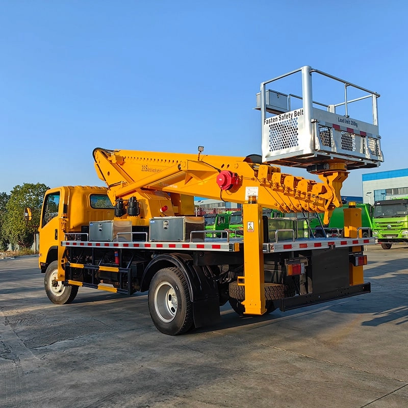 Isuzu Cherry Picker Truck Back View