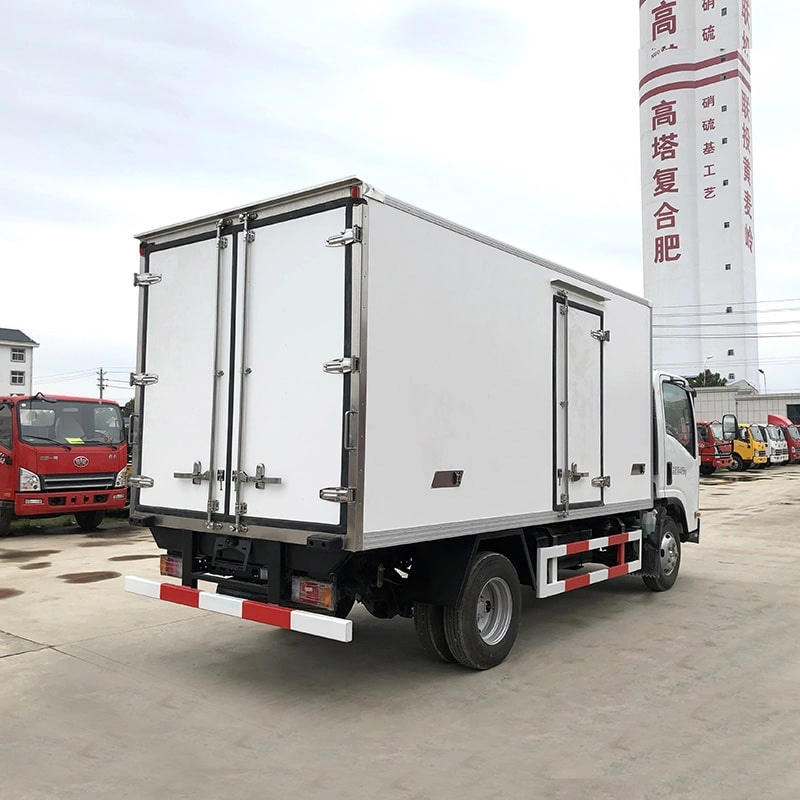 Isuzu Reefer Box Truck for Fish Transport Back View