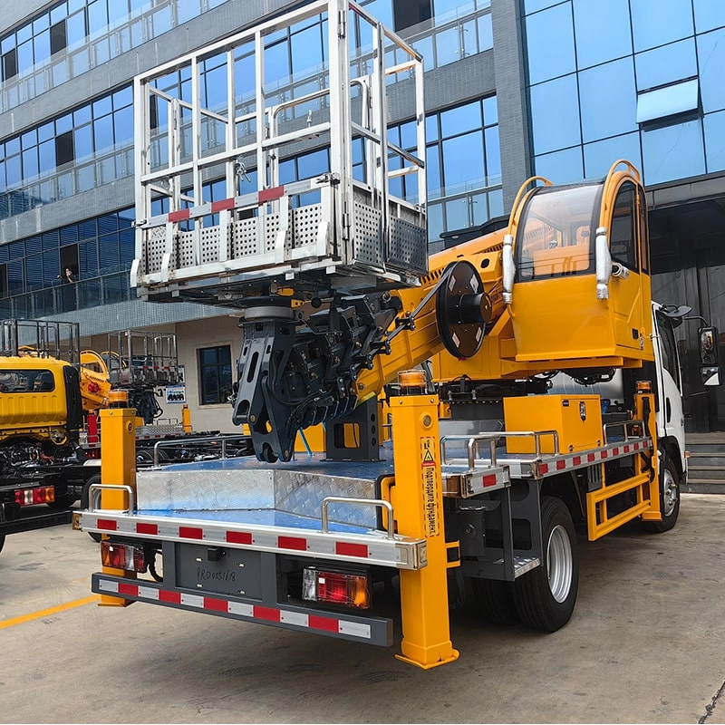 Isuzu High Altitude Lift Bucket Truck Back View