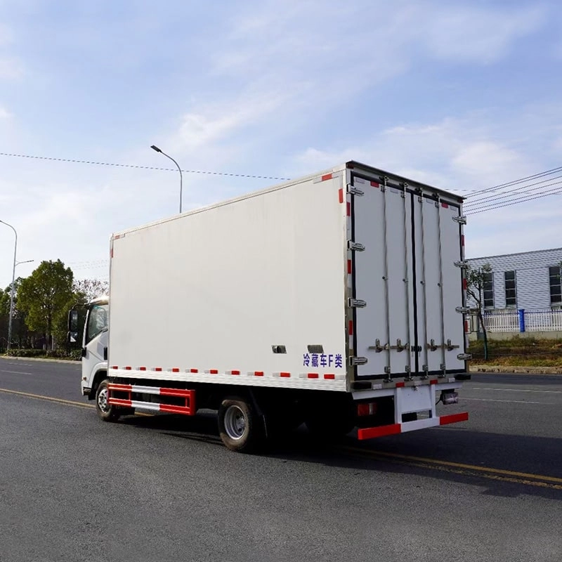 Isuzu Refrigerated Truck Back Side View