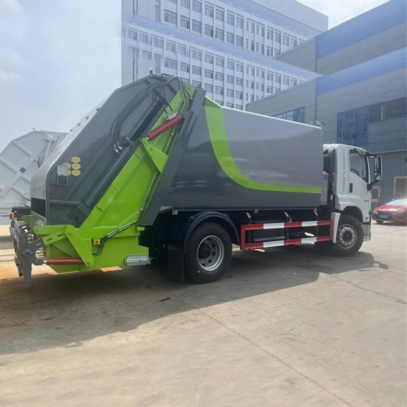Isuzu Compressed Garbage Truck Back View
