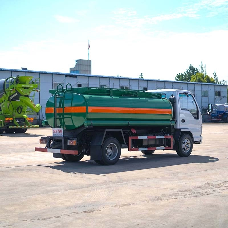Isuzu Oil Dispenser Tanker Truck Back Side View