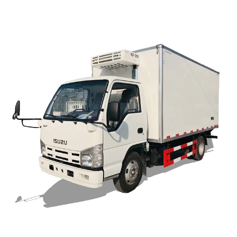 Isuzu Fish Delivery Refrigerated Truck Front Side View