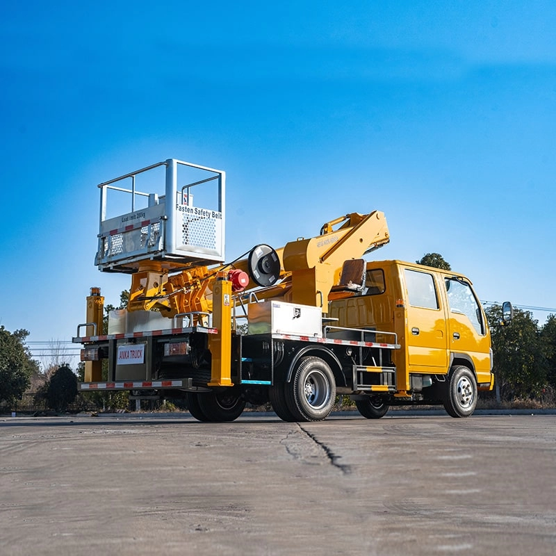 Isuzu Telescopic Aerial Work Platform Truck Back View