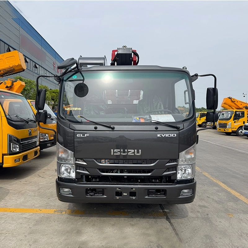 Isuzu Manlift Aerial Bucket Truck Front View