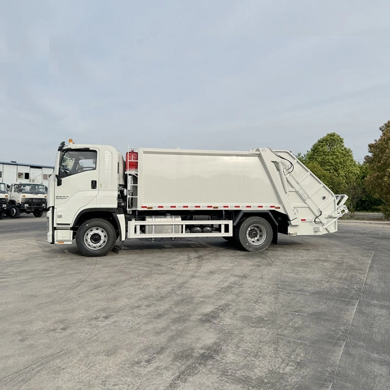 Isuzu Garbage Compactor Truck Side View