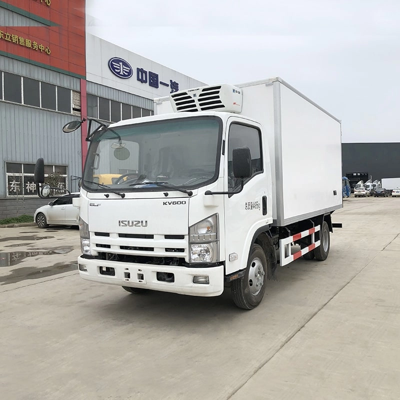 Isuzu Reefer Box Truck for Fish Delivery Front View