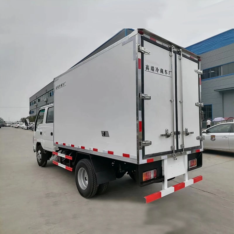Isuzu Refrigerated Box Truck Back Side View