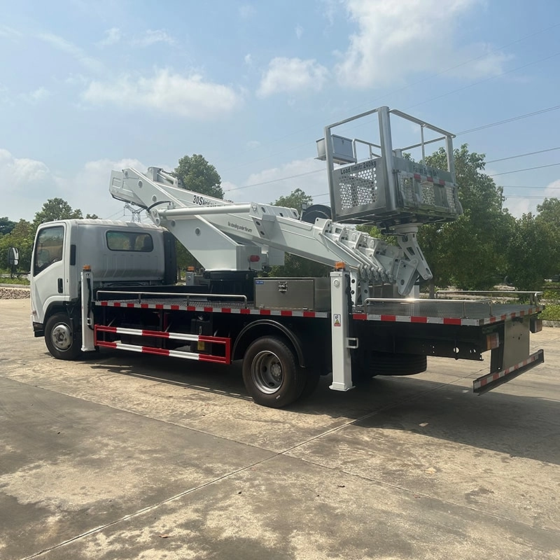 Isuzu Aerial Working Truck Back View