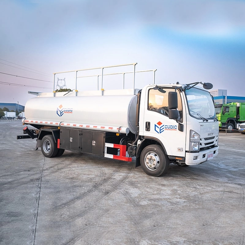 Isuzu Fuel Bowser Tanker Truck Front Side View