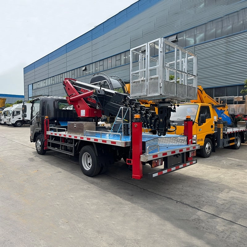 Isuzu Manlift Aerial Working Truck Back View