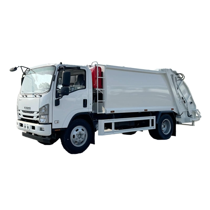 Isuzu 700P Garbage Compactor Truck Front Side View