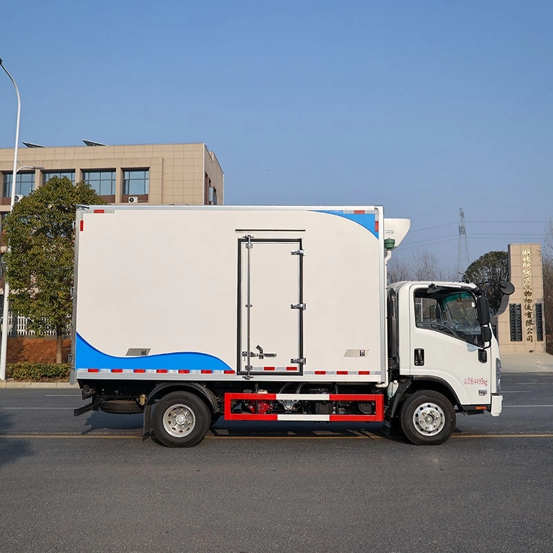 Isuzu Seafood Transport Reefer Box Truck Side View