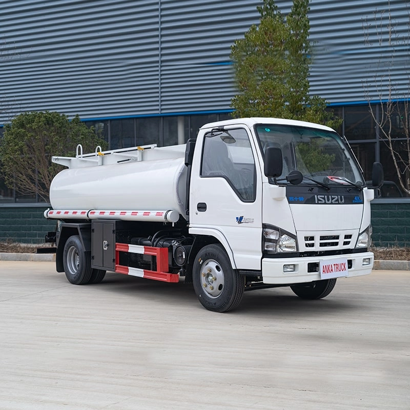 Isuzu Fuel Tanker Truck Front Side View