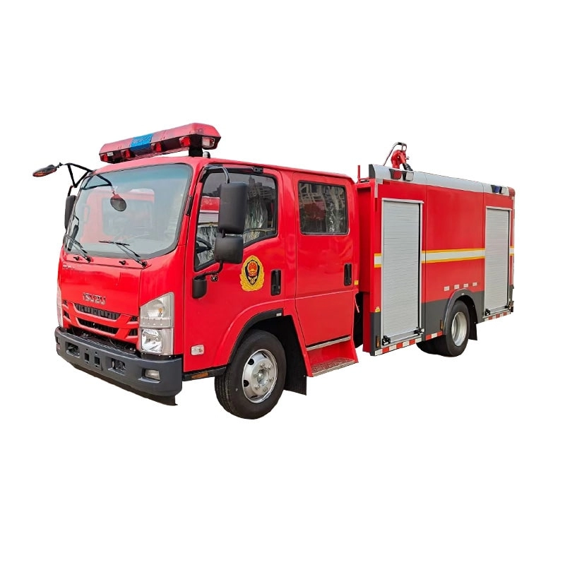 Isuzu Foam Fire Fighting Truck Front Side View