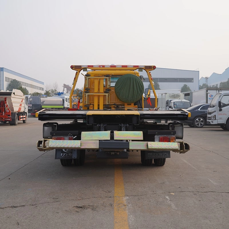 Isuzu Flatbed Wrecker Towing Truck Back View