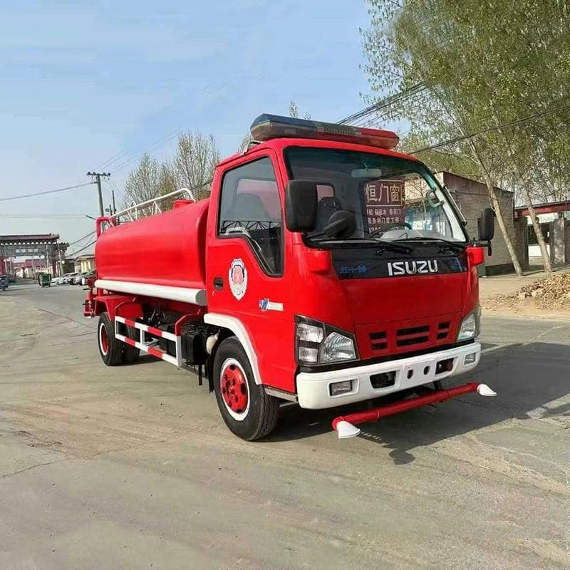 Isuzu Water Fire Rescue Truck Front Side View