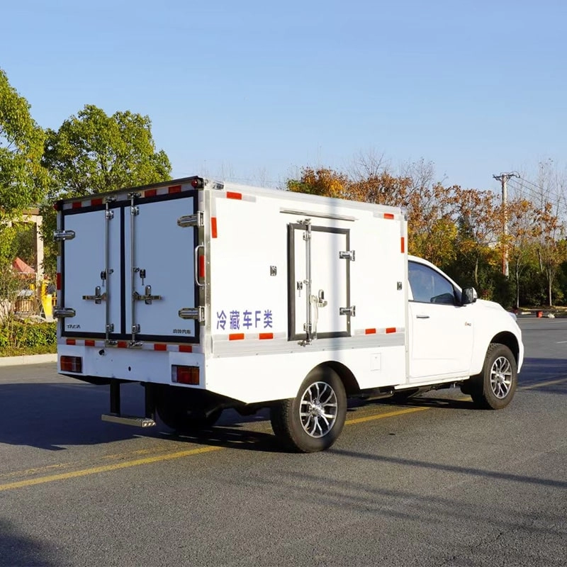 Isuzu Pickup Refrigerator Box Truck Back Side View